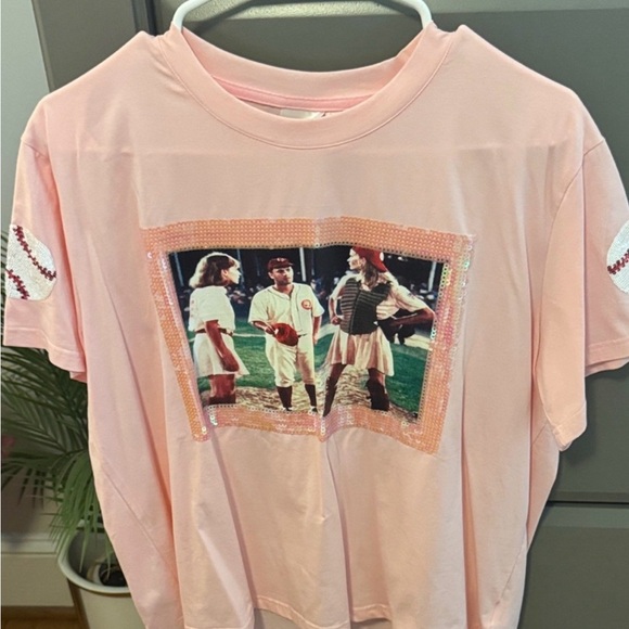 Queen of Sparkles Pink Baseball Graphic Tee